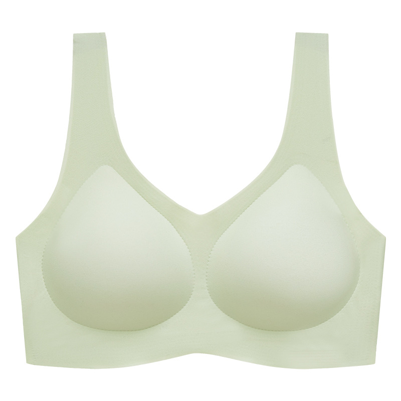 bra seamless underwear women's full fixed cup small chest gathered without steel ring sports back shaping women's large boob size concealing bra details Picture