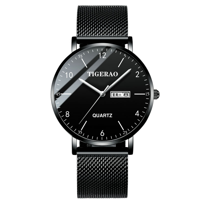 automatic movement watch men's calendar waterproof luminous non-mechanical watch large dial cross-border new arrival one piece dropshipping Specification drawing