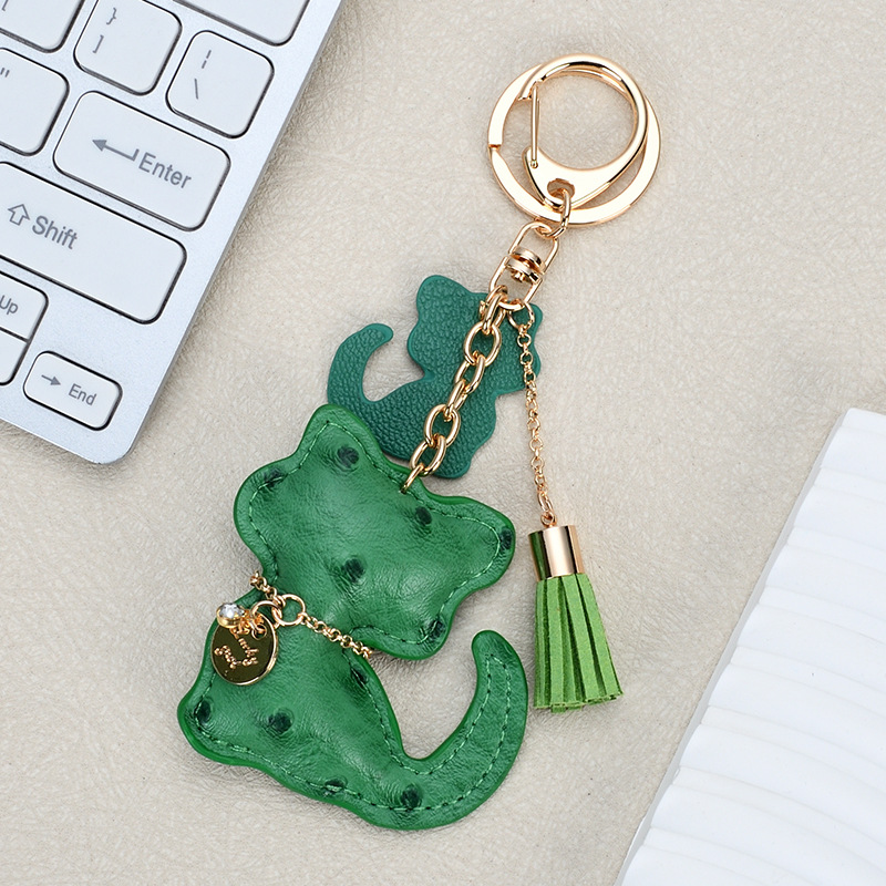 key chain creative color pendant kitten cartoon pendant bag pendant leather lucky  car key gift Item Picture