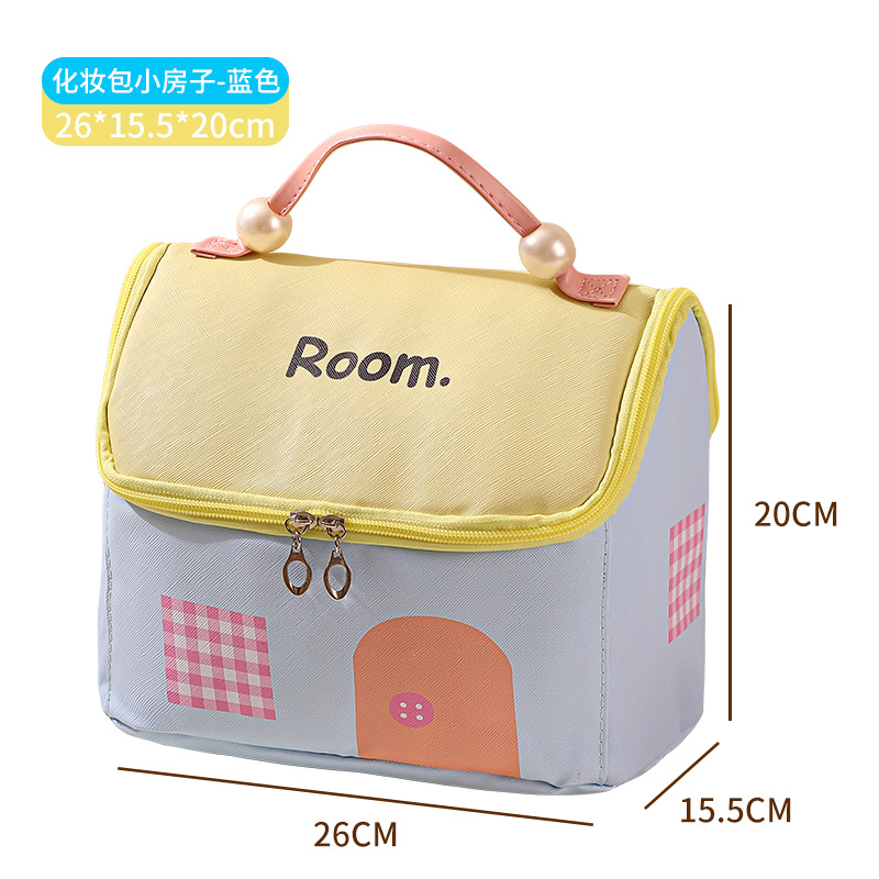 ch cosmetic bag women's portable toiletry bag large capacity dopamine cartoon multifunctional portable waterproof travel storage bag full figure