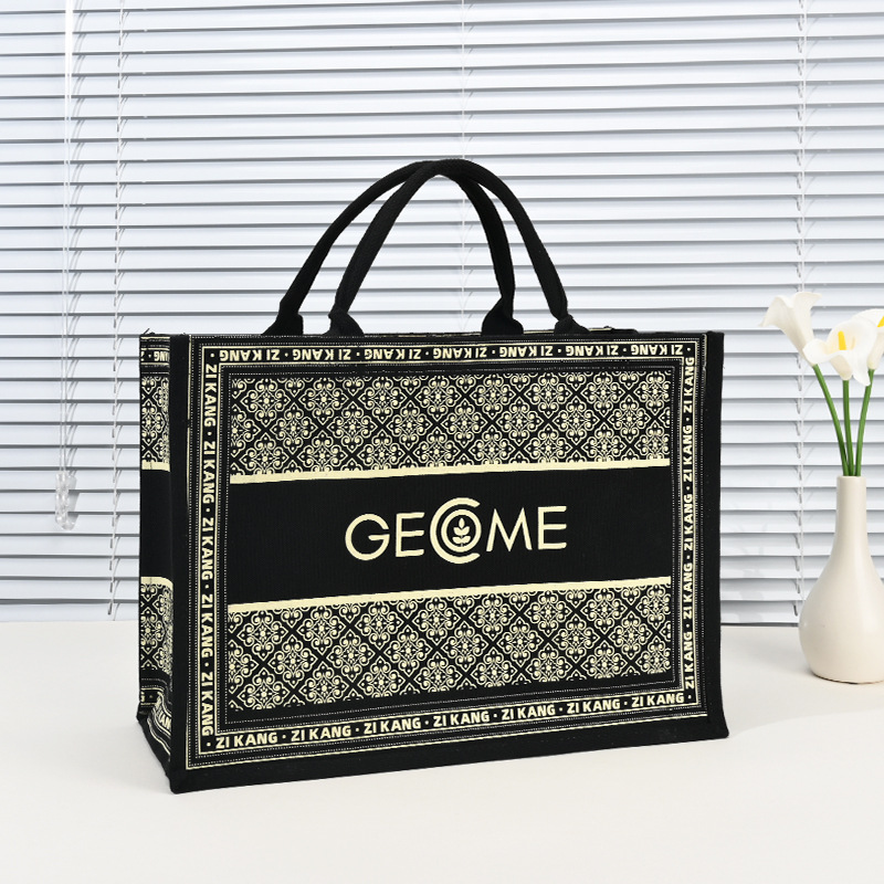 canvas bag customized logo large capacity portable tote bag enterprise promotional tote bag environmentally friendly thickened wear-resistant advanced full figure