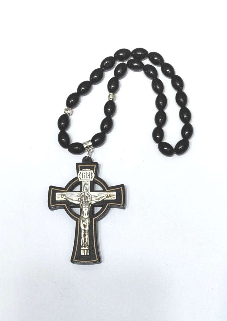 东正教车挂饰品3D十字架复古跨境吊坠合金念珠饰品