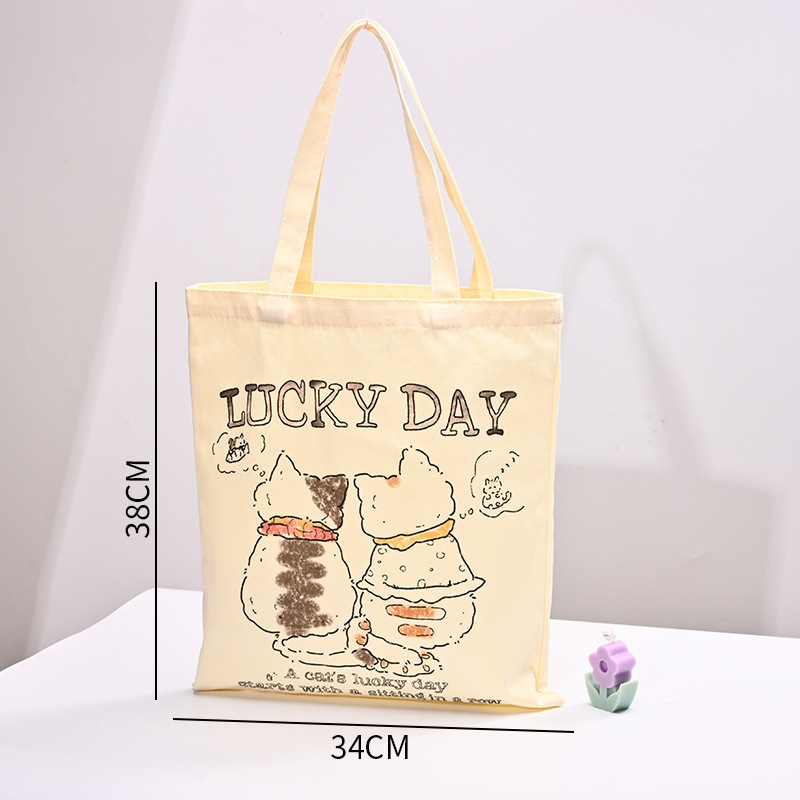 canvas bag customized ins advanced sensitive printing logo blank canvas bag cultural and creative training tutorial class environmental protection handbag Item Picture