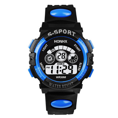 factory direct sales round electronic watch male and female student couple tiktok luminous waterproof led sports outdoor watch details Picture