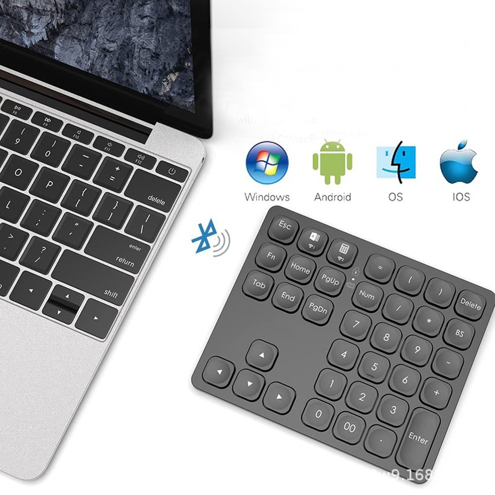 rechargeable dual bluetooth numeric keyboard wireless numeric keyboard 36 keys external data input keypad applicable full figure