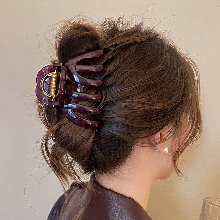 juneng grab ~ pumpkin grip large hair volume shark clip 2025 new high-grade sense back head updo hairpin full figure