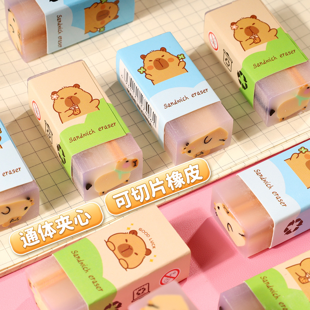 creative capabala eraser for elementary school students cute dandruff-free over clean eraser exam painting eraser stationery details Picture