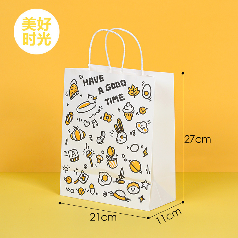 handbag customized cardboard christmas gift packing bag takeaway hand bag advanced sense kraft paper bag customization details Picture