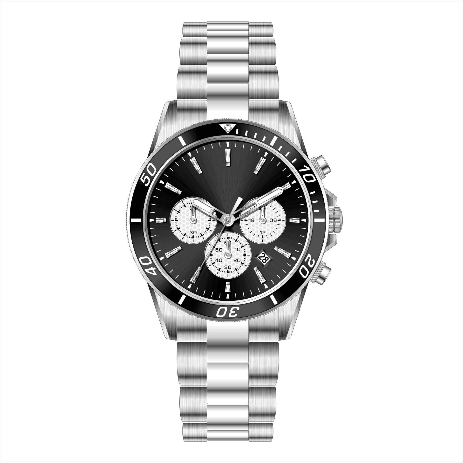 foreign trade cross-border high-end business steel belt watch men's quartz watch waterproof brand watch men's watch one piece dropshipping Item Picture