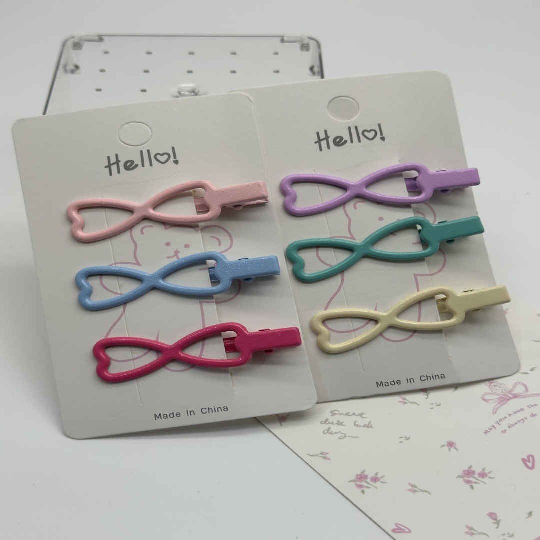 dopamine candy color metal hollow barrettes wave hair clip for broken hair barrettes sub side clip bang clip duckbill clip sub diy full figure
