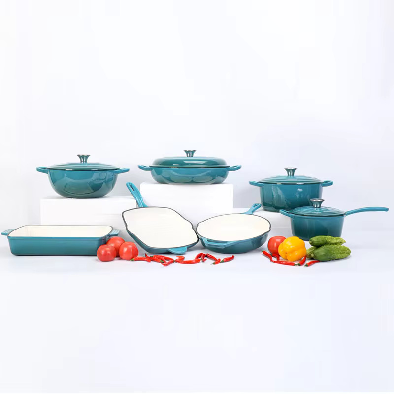 cast iron pot enamel pot s. jade stockpot 11pcs set/7 set/fry pan/castironco details Picture