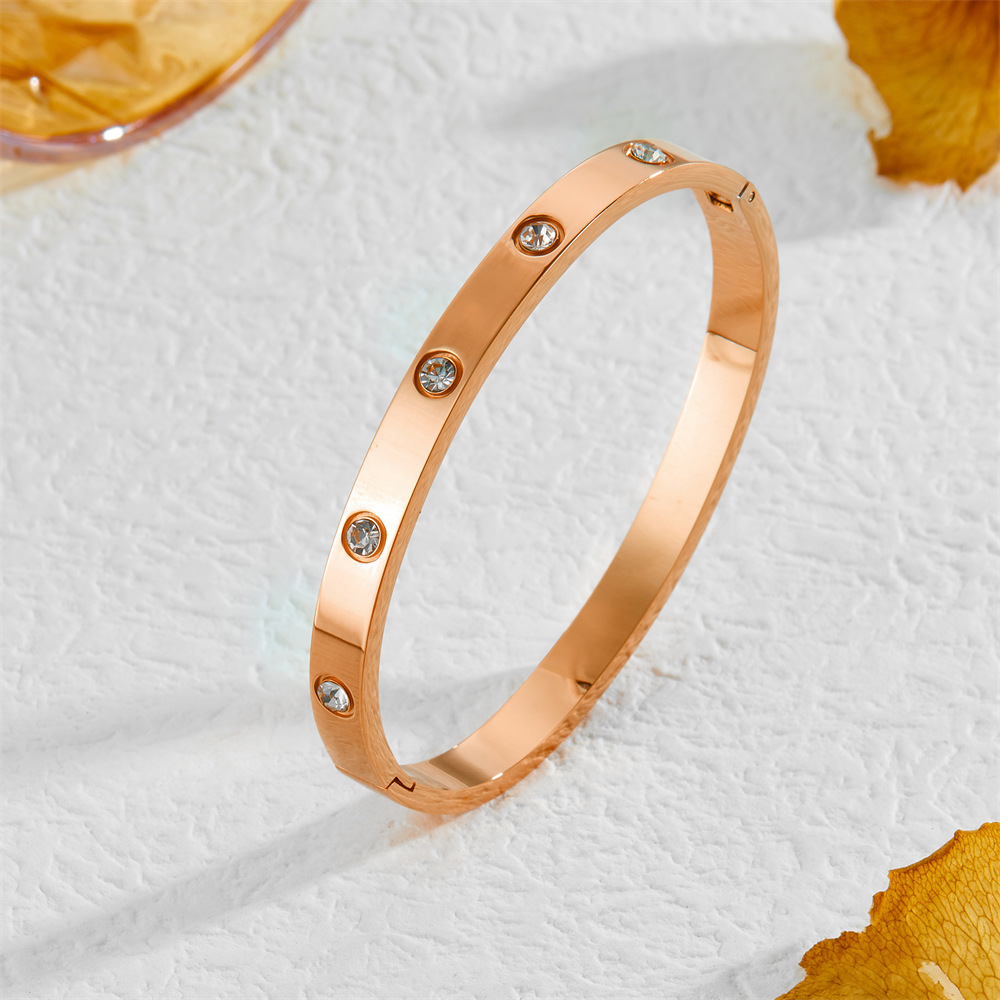 titanium steel fashion couple ten diamond titanium steel bracelet trendy starry sky full diamond titanium steel jewelry nail stainless steel bracelet Application Scenario