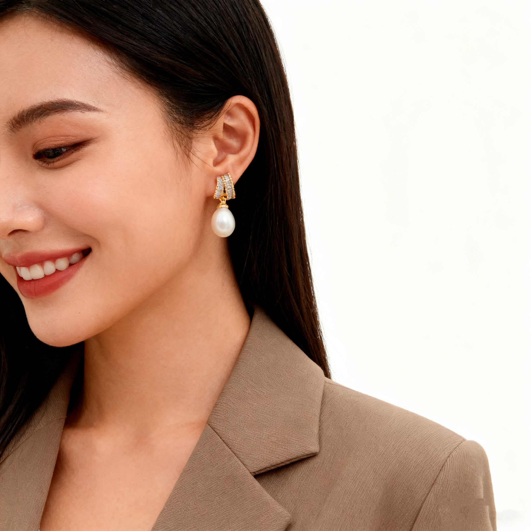 Long and elegant earrings, ear thread, silver stud earrings, women's fashionable earrings, women's accessories, women's long and fashionable stud earrings, women's long and elegant Application Scenario