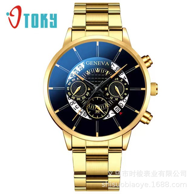 factory direct sales calendar steel watch men's large dial quartz watch cross-border men's watch foreign trade men's watch wholesale details Picture