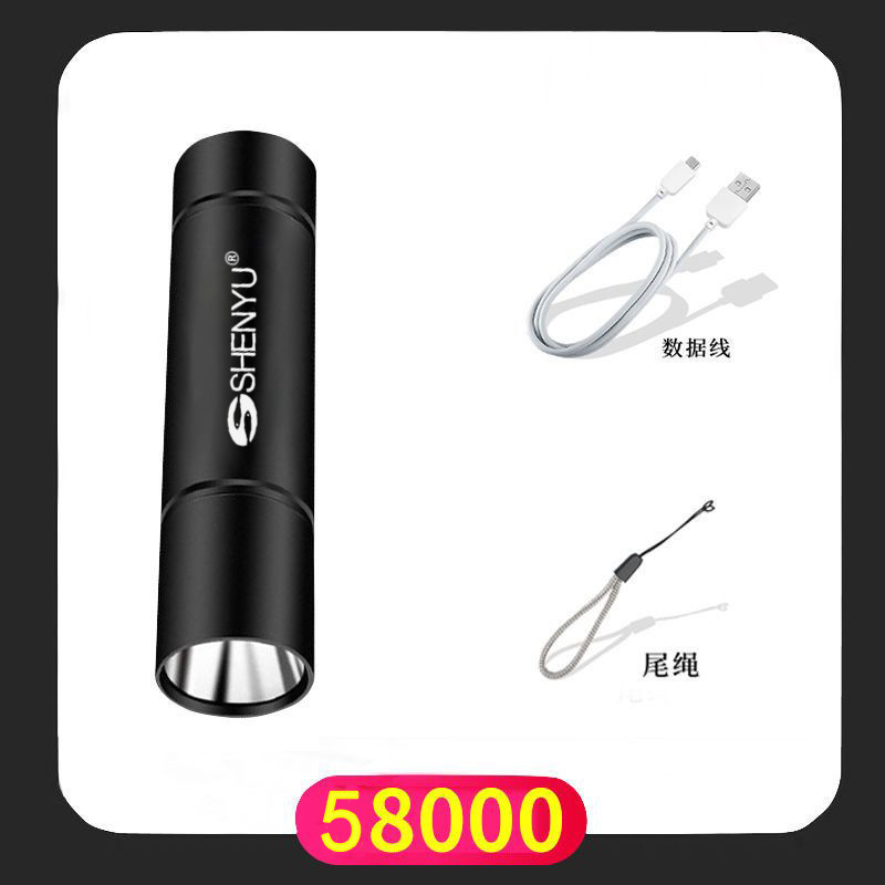 led strong light small flashlight usb rechargeable multifunctional mini student portable lighting work light wholesale gift full figure