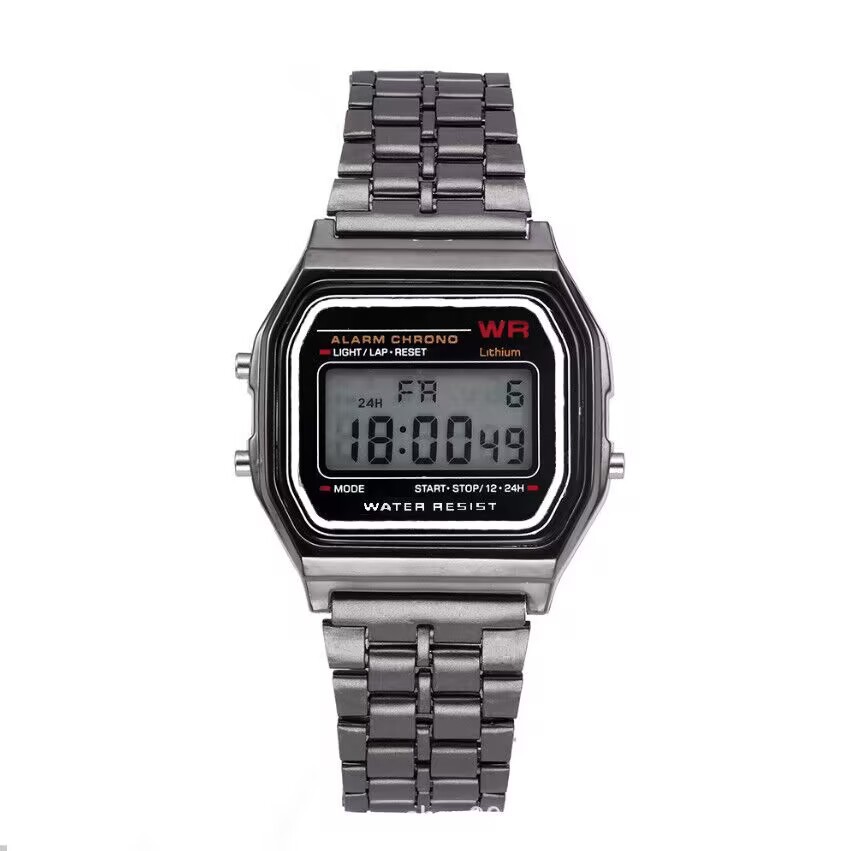foreign trade wholesale led electronic watch multifunctional student watch wr f91 steel belt harajuku style fashion watch Application Scenario