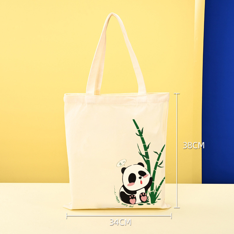 canvas bag customized ins advanced sensitive printing logo blank canvas bag cultural and creative training tutorial class environmental protection handbag details Picture