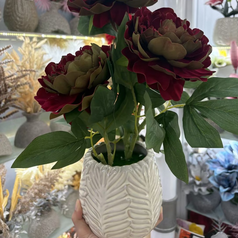 Artificial flowers, fake flowers, potted plants, Ins-style home decoration, green plants, window display and cabinet placement details Picture