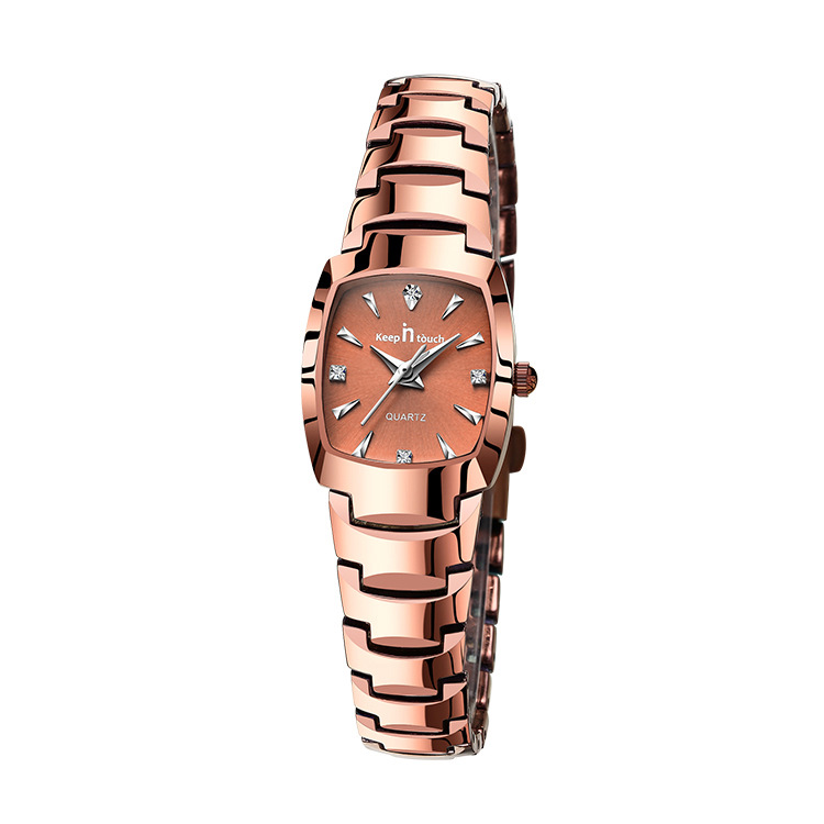 cross-border hot selling square tungsten steel color couple watch fashion student women's watch men's watch waterproof bowl watch wholesale full figure