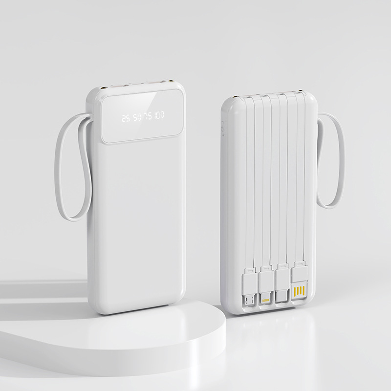 3c certified large capacity with 4-wire power bank 20000 ma fast charge digital display ultra-thin gift mobile power supply Application Scenario