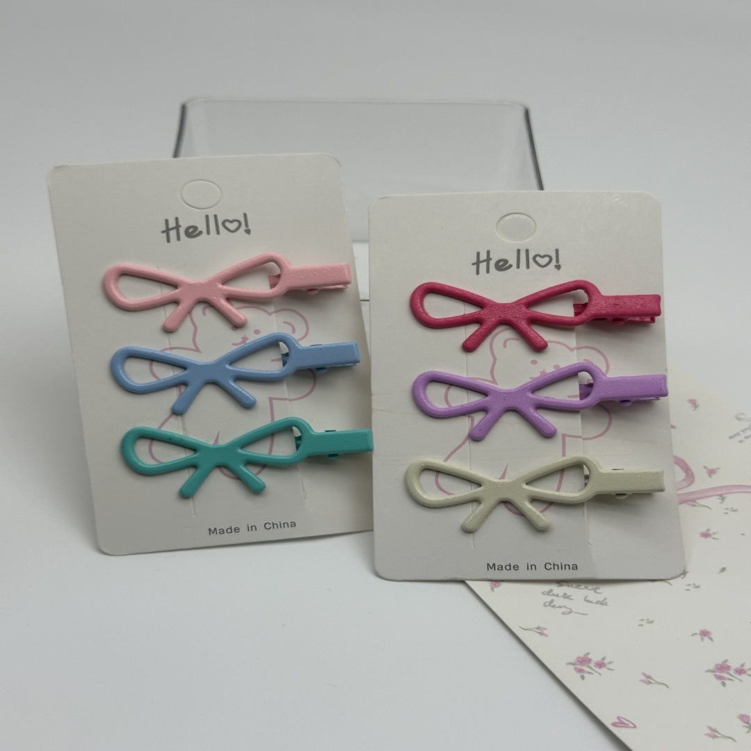 dopamine candy color metal hollow barrettes wave hair clip for broken hair barrettes sub side clip bang clip duckbill clip sub diy details Picture