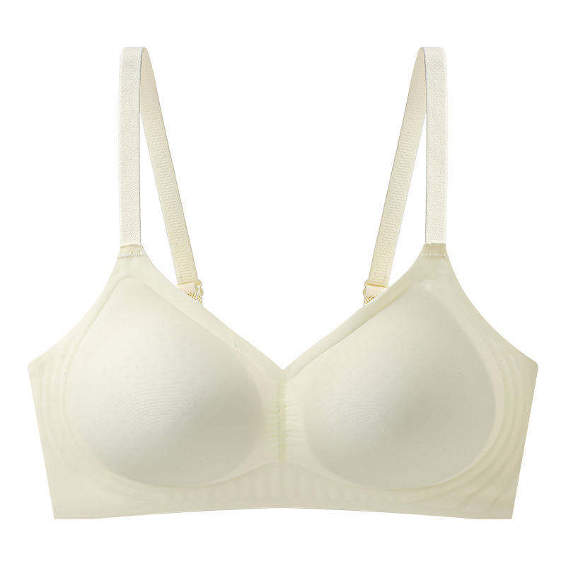 cool underwear women's thin summer push up jelly glue upper support seamless thin breathable soft support bra without steel ring full figure