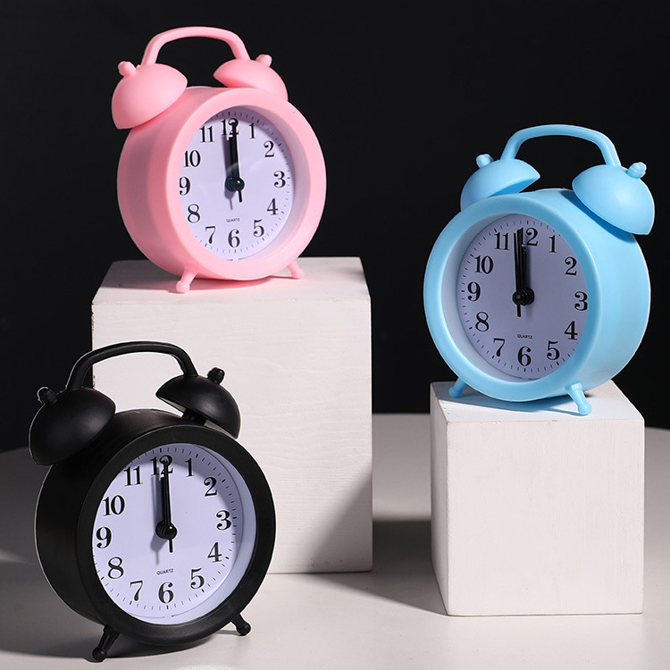 bedroom creative little alarm clock student mute bedside clock personalized convenient use simple clock children cartoon alarm details Picture