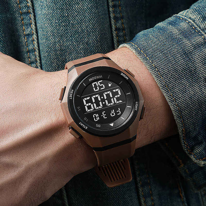 trendy fashion outdoor mountaineering sports men's watches multi-functional large dial waterproof led luminous electronic watch Specification drawing