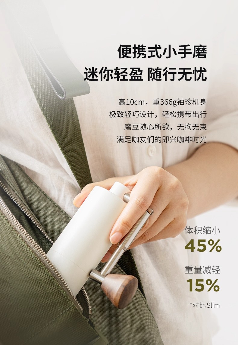 The Chestnut Nano portable folding hand-cranked coffee grinder is a household coffee bean grinder with a central axis positioning, foldable, portable and pocket-fitting stainless steel Nano coffee grinder pic 3