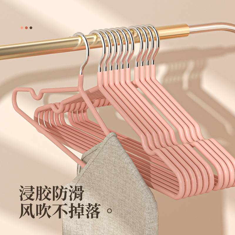 new balcony anti-slip traceless pvc coated hanger clothing store hanger hook hanging sling multifunctional clothes hanger details Picture