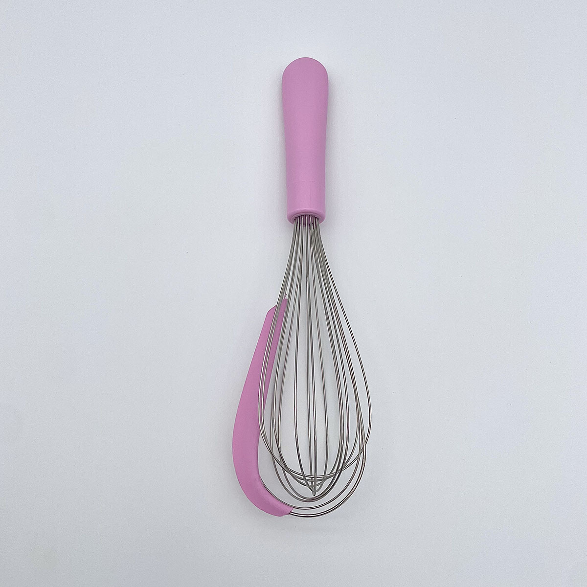 硅胶打蛋器带刮刀不锈钢奶油鸡蛋搅拌器手动多功能打蛋器 粉色