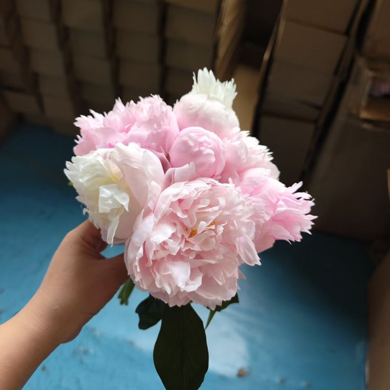 model room soft decoration props simulation double petal peony fake flower simple nordic decoration simulation bouquet bundle peony Item Picture