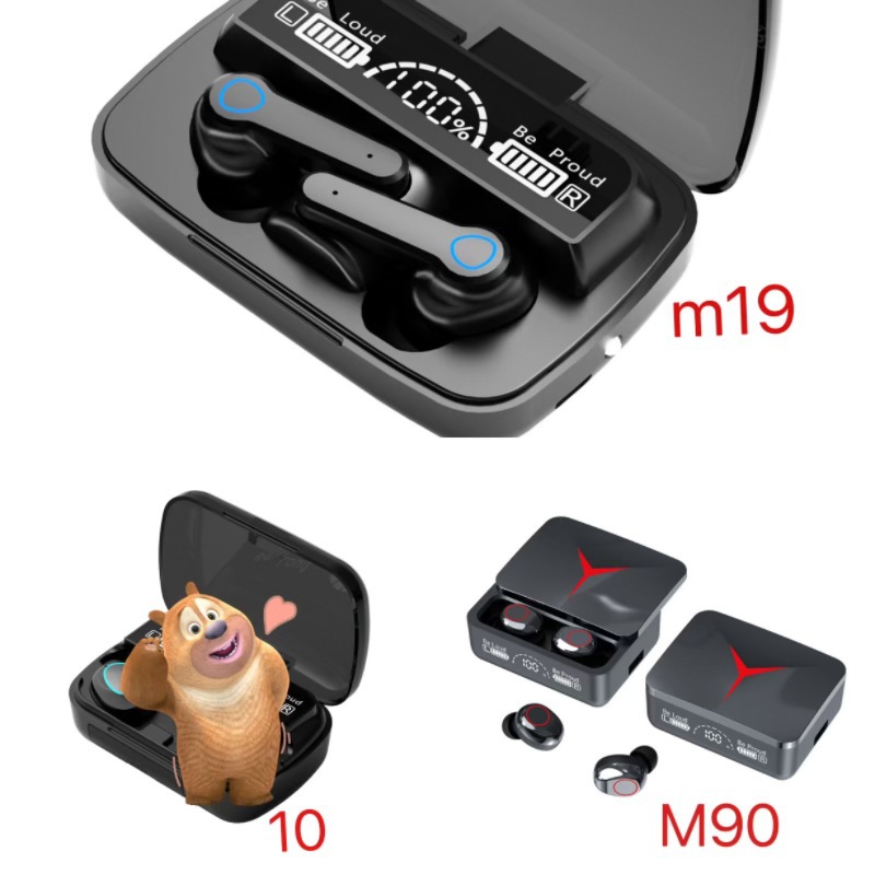 cross-border hot selling 10 m19m90 digital display bluetooth headset popular ultra-long life battery e-sports games wireless bluetooth headset details Picture
