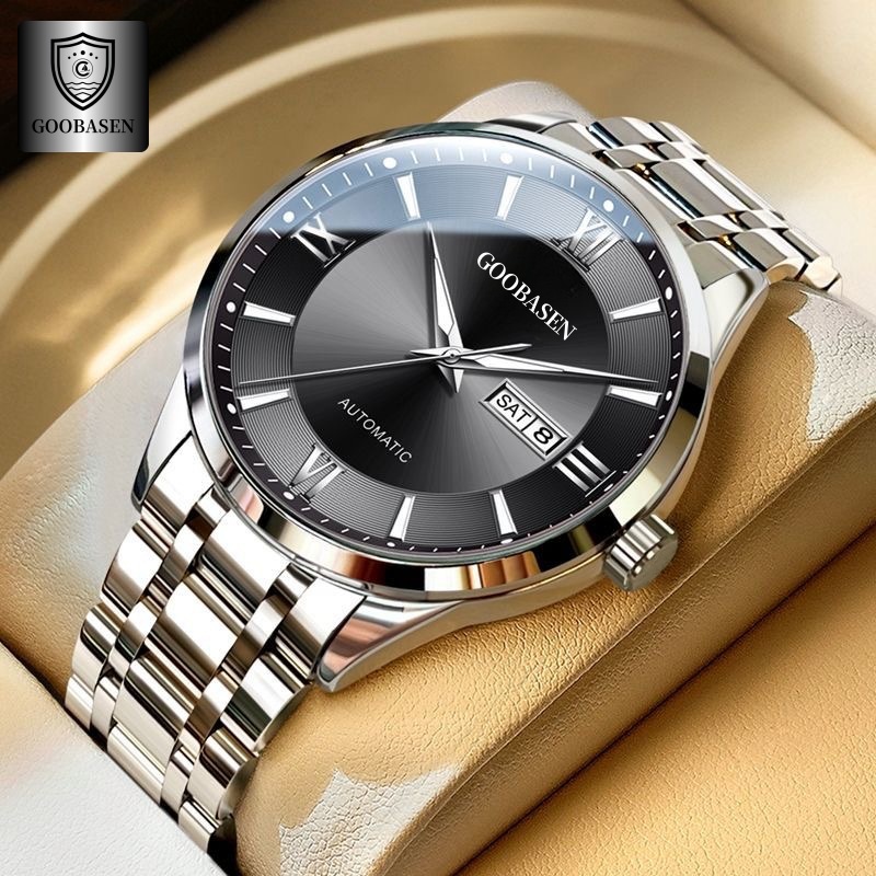 gubosen hot sale hot sale mechanical watch men's watch waterproof luminous calendar tik tok live stream hot sale one piece dropshipping Specification drawing