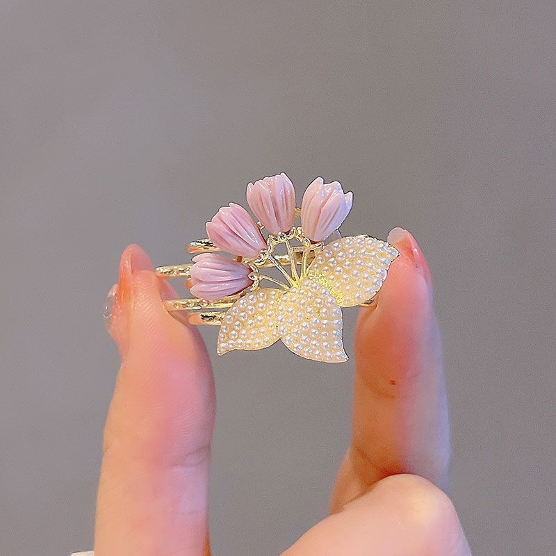 exquisite flower pearl small size side clip hairpin women's side clip bang clip broken hair mori style sweet new duckbill clip full figure