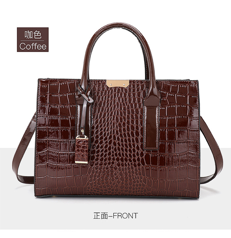 new women's foreign trade bags one shoulder bag trendy alligator print handbag europe and america cross border retro messenger bag tote bag thumbnail
