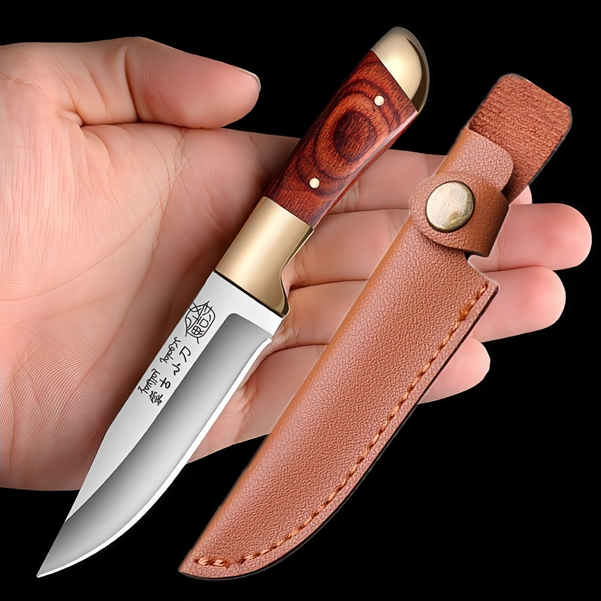 kitchen knife mongolian knife handle meat knife multi-functional sharp stainless steel universal fruit knife in stock wholesale Specification drawing
