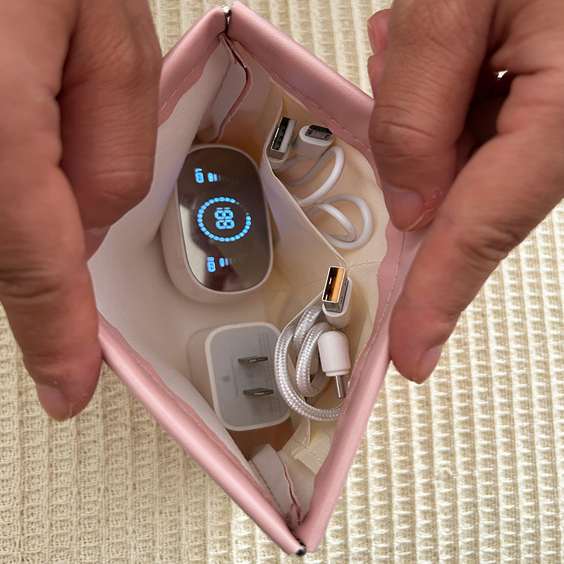 shrapnel storage bag pu automatic closed wired earphone buggy bag coin purse mini portable lipstick cosmetic bag Specification drawing