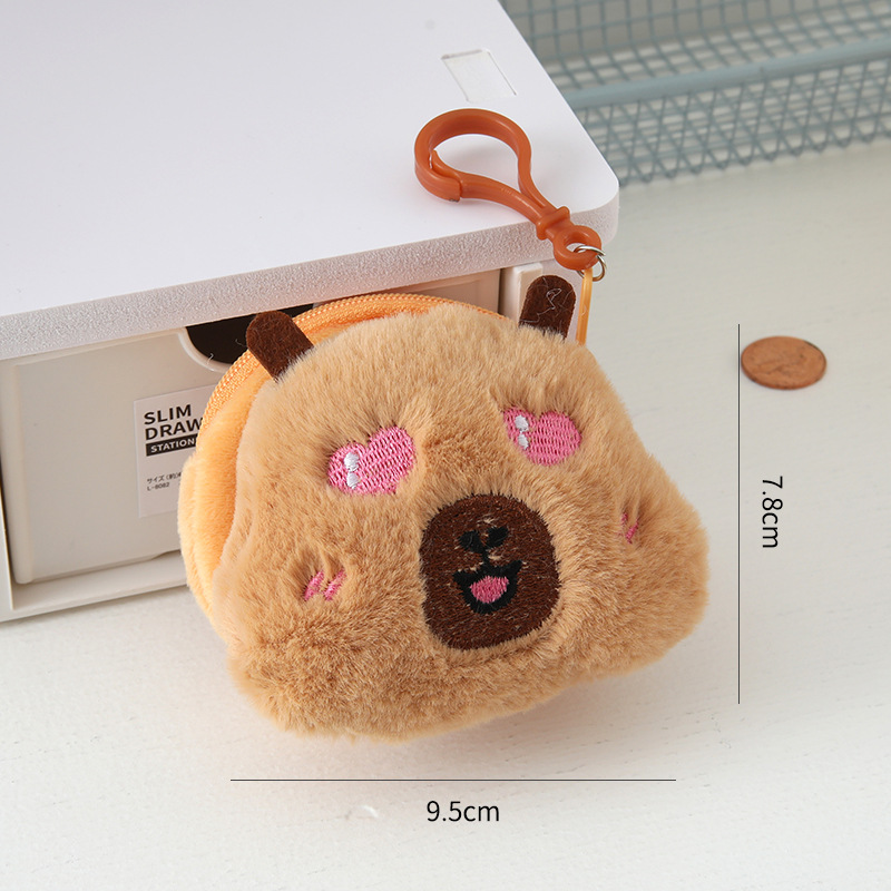 capabala coin purse cute storage bag children's school cartoon plush coin pocket doll mini wallet full figure