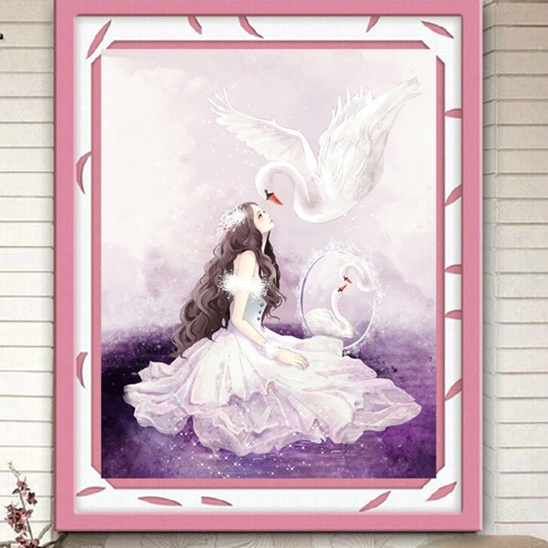 钻石十字绣魔钻满卧室客厅卡通天鹅公主贴贴画10