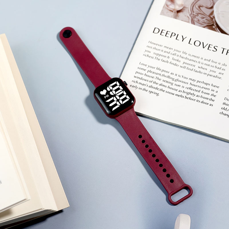 wholesale y1 button square electronic watch white light large dial love led fashion simple student watch factory full figure