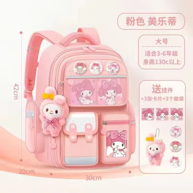 cross-border foreign trade primary school student schoolbag girls' one to six grade cute clow m children burden reduction large capacity schoolbag details Picture