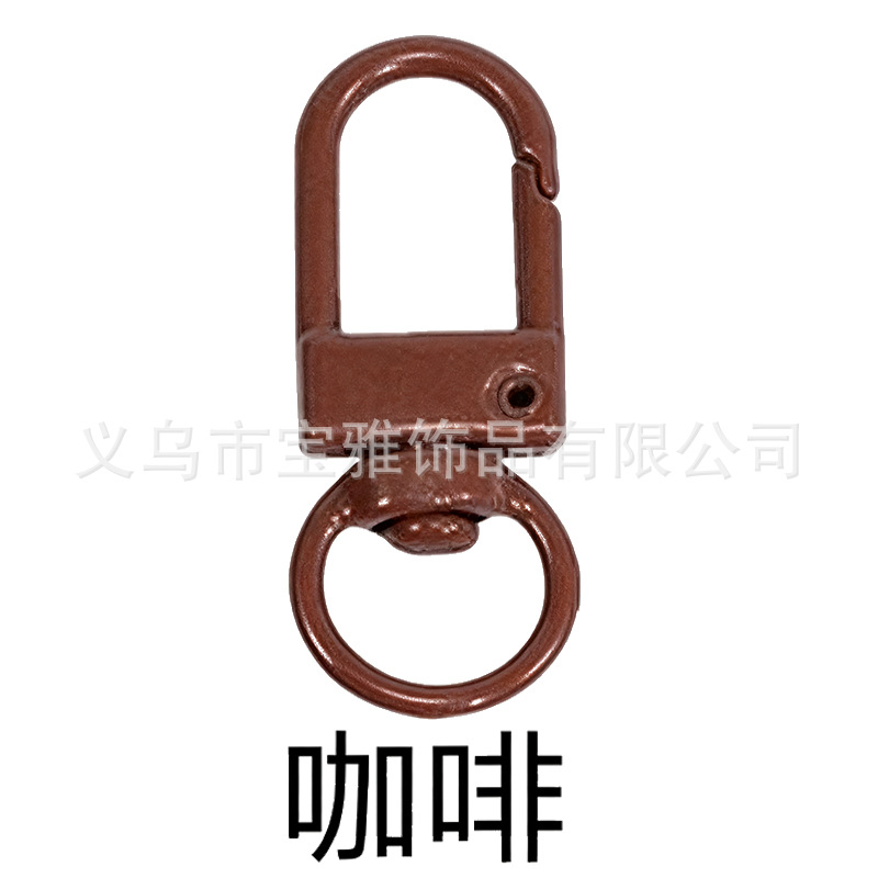 cross-border manufacturers gold and silver paint color door latch diy ornament accessories key ring keychain spring fastener hanging buckle Item Picture