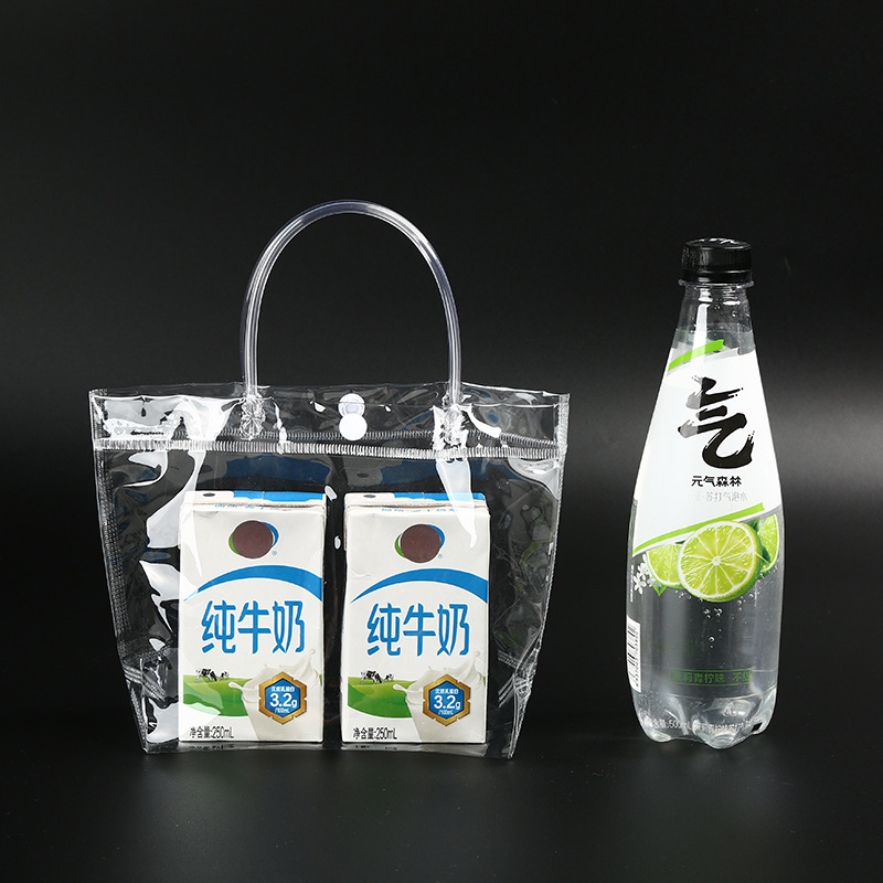 spot pvc plastic handbag candy flowers gift gift bag custom logo transparent gift bag details Picture