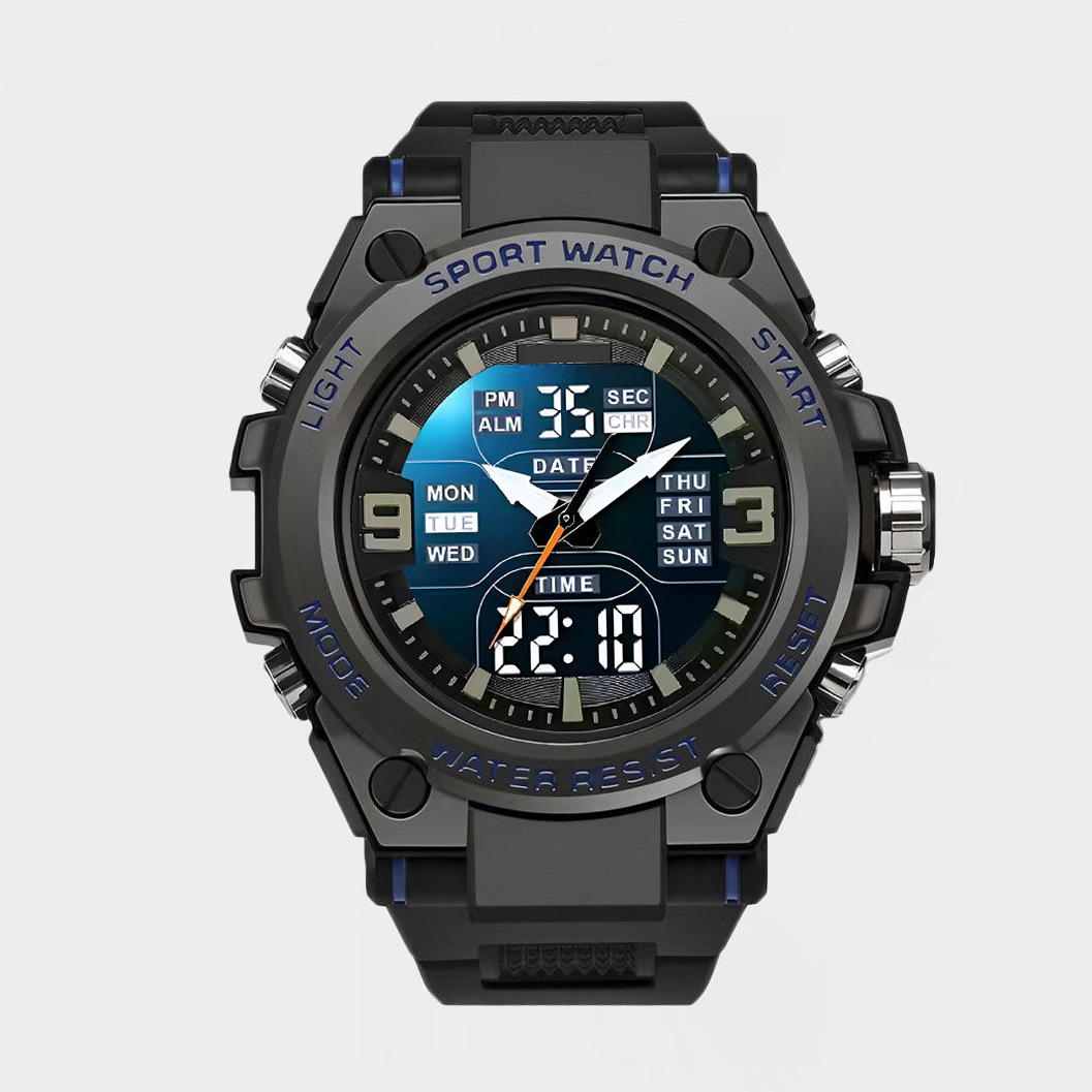 multifunctional luminous alarm clock sports watch trendy waterproof electronic watch men's junior high school students Specification drawing