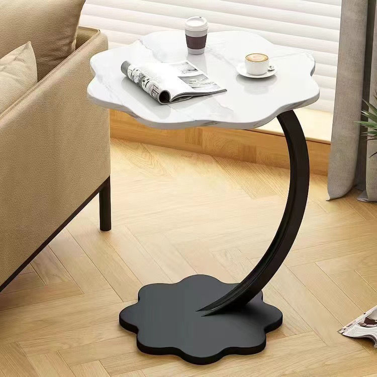 flower side cream style small coffee table bedside small table living room sofa side table rental room simple small furniture details Picture