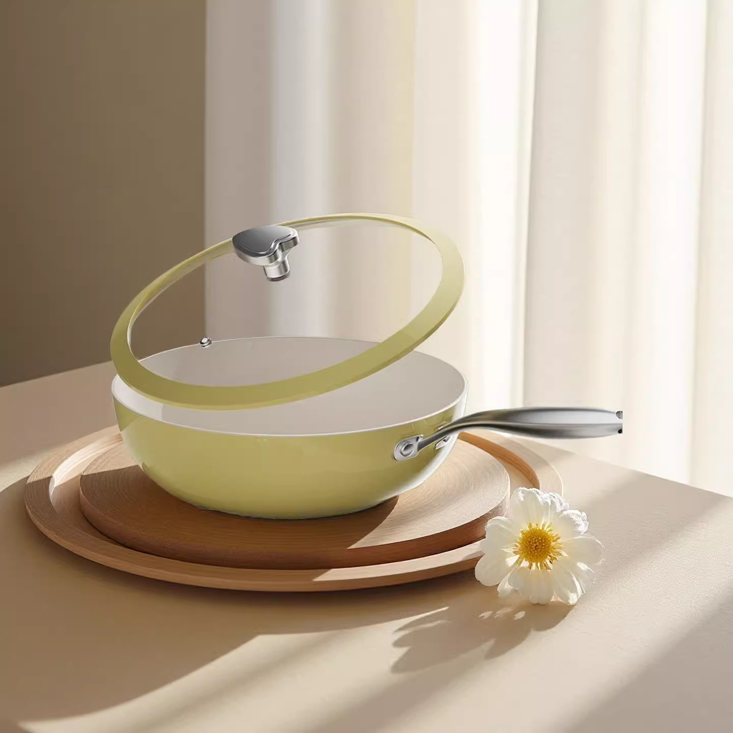ksise sister-in-law jin cobblestone ceramic glaze non-stick pan frying pan nano cooking wok small white household Specification drawing