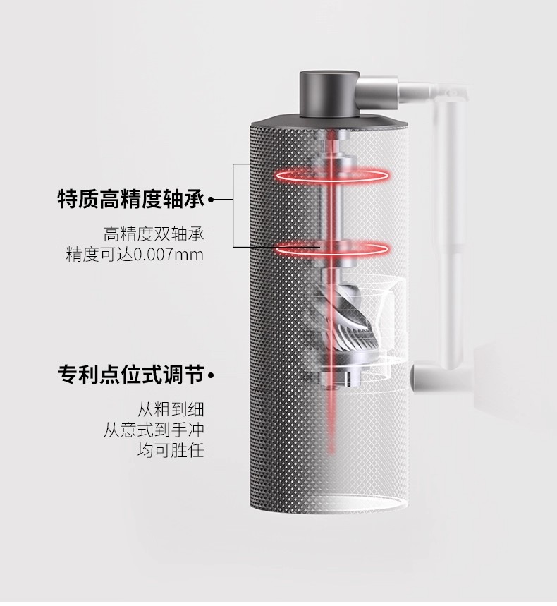 The Chestnut Nano portable folding hand-cranked coffee grinder is a household coffee bean grinder with a central axis positioning, foldable, portable and pocket-fitting stainless steel Nano coffee grinder pic 7