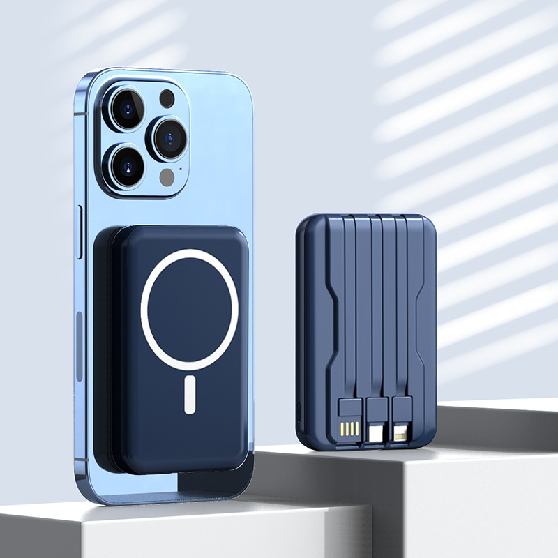 cross-border magsafe magnetic wireless power bank 10000 ma fast charge mini portable power source printed go Item Picture