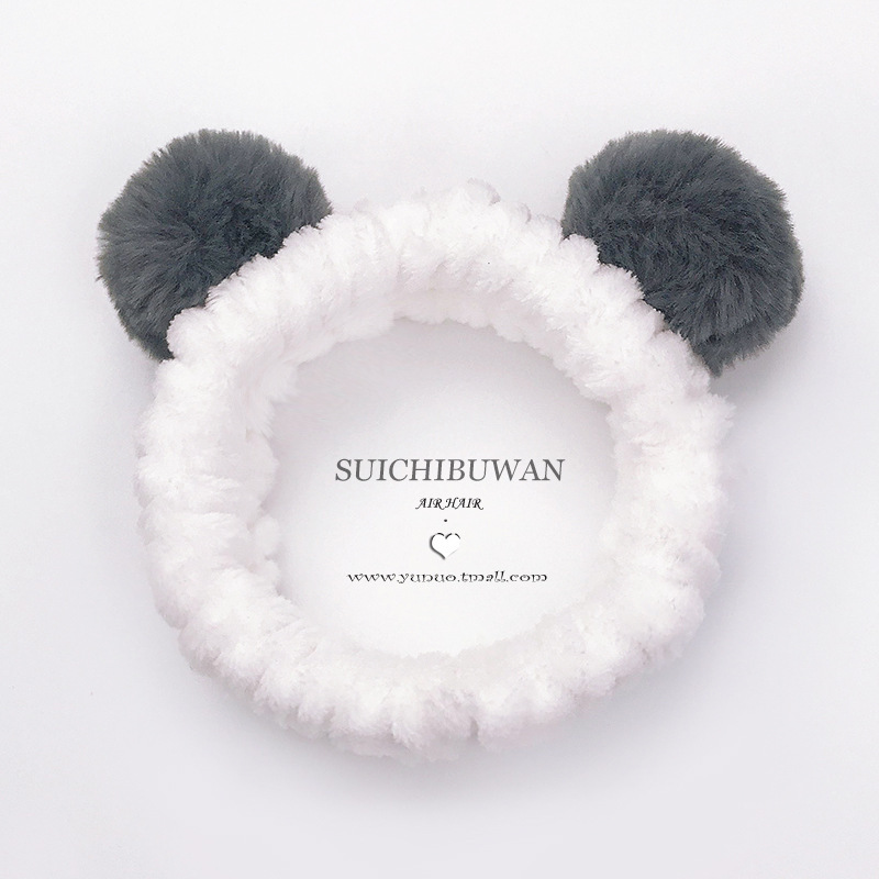 internet celebrity for face wash hair band apply a facial mask makeup headband wash plush turban rabbit ears bow hair accessories details Picture